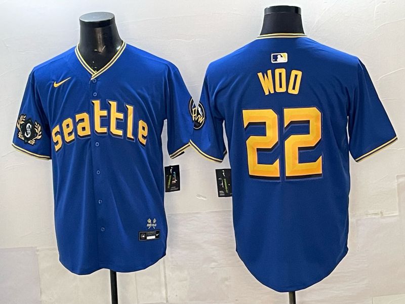 Men 2026 Seattle Mariners #22 Woo Blue City Edition Nike MLB Jersey 04